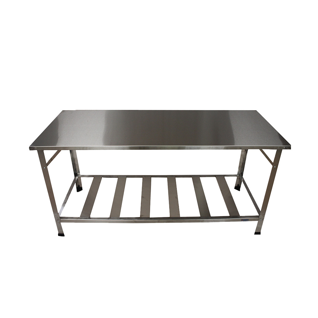  mesa de inox para o preparo de lanches em lanchonetes