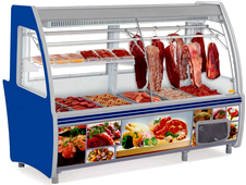 Equipamento expositor refrigerado horizontal com tendal para supermercados