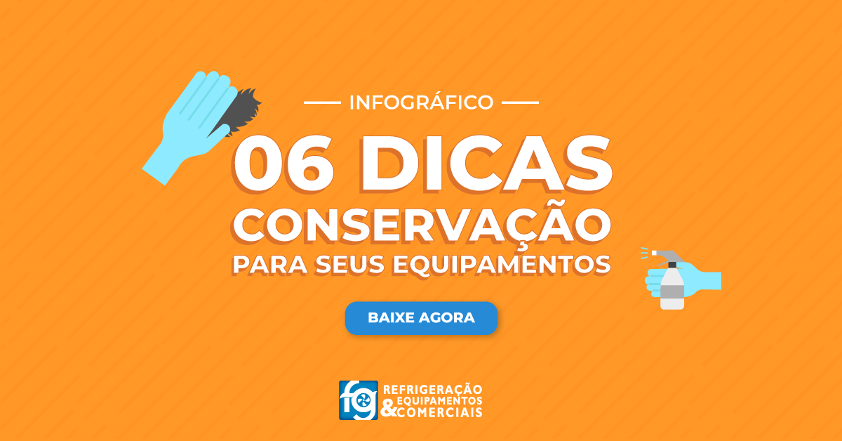 Download gratuito do infográfico "06 dicas de conservação para seus equipamentos", incluindo esses equipamentos citados no artigo de ideias inovadoras para padaria!