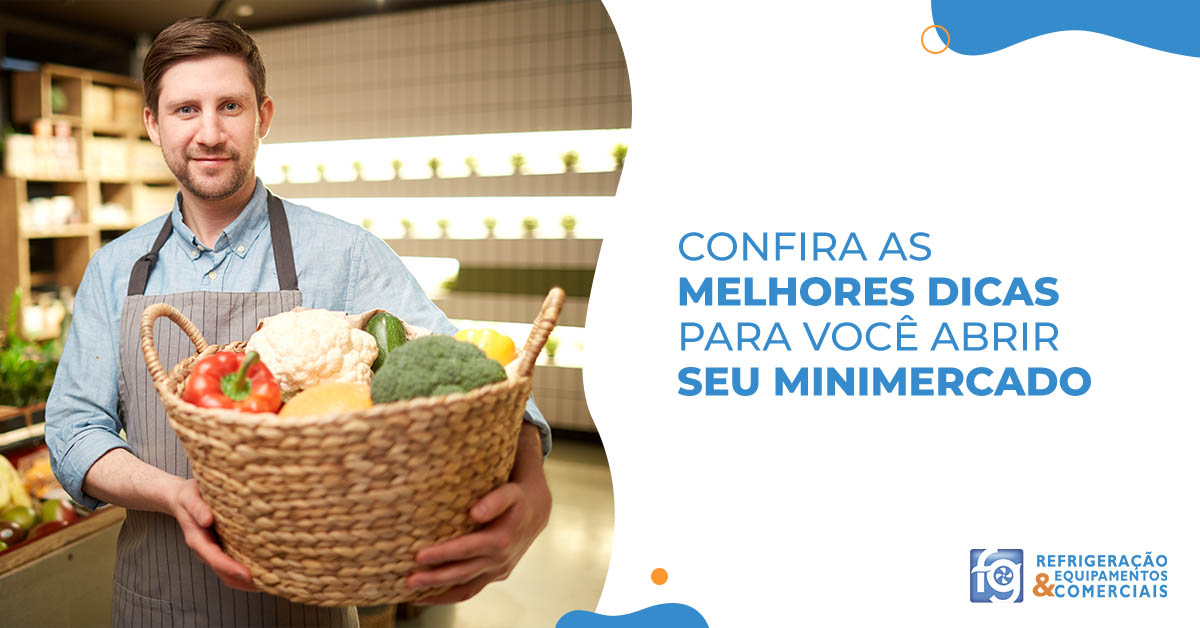 Foto de minimercado contendo a frase: confira as melhores dicas para você abrir seu minimercado.